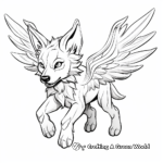 Abstract Flying Winged Wolf Coloring Pages for Artists 4