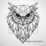 Abstract Geometric Owl Coloring Pages for Art Lovers 2