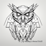 Abstract Geometric Owl Coloring Pages for Art Lovers 3