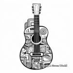 Abstract Guitar Art Coloring Pages for Creative Souls 1