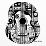 Abstract Guitar Art Coloring Pages for Creative Souls 2