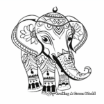 Abstract Henna Elephant Coloring Pages for Artists 1