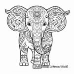 Abstract Henna Elephant Coloring Pages for Artists 4