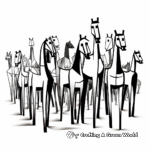 Abstract Herd of Horses Coloring Pages for Artists 1