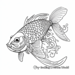 Abstract Japanese Koi Fish Coloring Pages 1