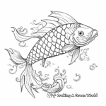 Abstract Japanese Koi Fish Coloring Pages 4
