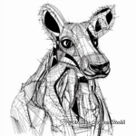 Abstract Kangaroo Coloring Pages for Artists 1