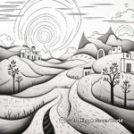 Abstract Landscape Coloring Pages for Artists 2