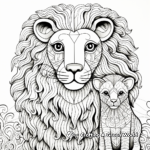 Abstract Lion and Lamb Coloring Pages 1