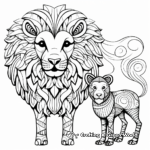 Abstract Lion and Lamb Coloring Pages 4