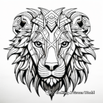 Abstract Lion Face Coloring Pages for Artists 1