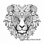 Abstract Lion Face Coloring Pages for Artists 2