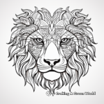 Abstract Lion Face Coloring Pages for Artists 3