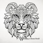 Abstract Lion Face Coloring Pages for Artists 4