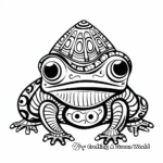 Abstract Mushroom Frog Coloring Page for Artists 1