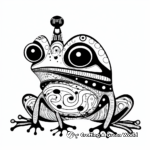 Abstract Mushroom Frog Coloring Page for Artists 2