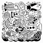 Abstract Ocean Life Coloring Pages 1