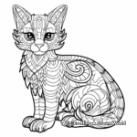 Abstract Patterned Wildcat Coloring Pages for Artists 1