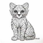 Abstract Patterned Wildcat Coloring Pages for Artists 2