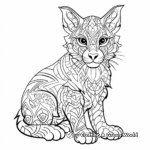 Abstract Patterned Wildcat Coloring Pages for Artists 3