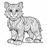 Abstract Patterned Wildcat Coloring Pages for Artists 4