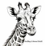 Abstract Realistic Giraffe Coloring Pages 3