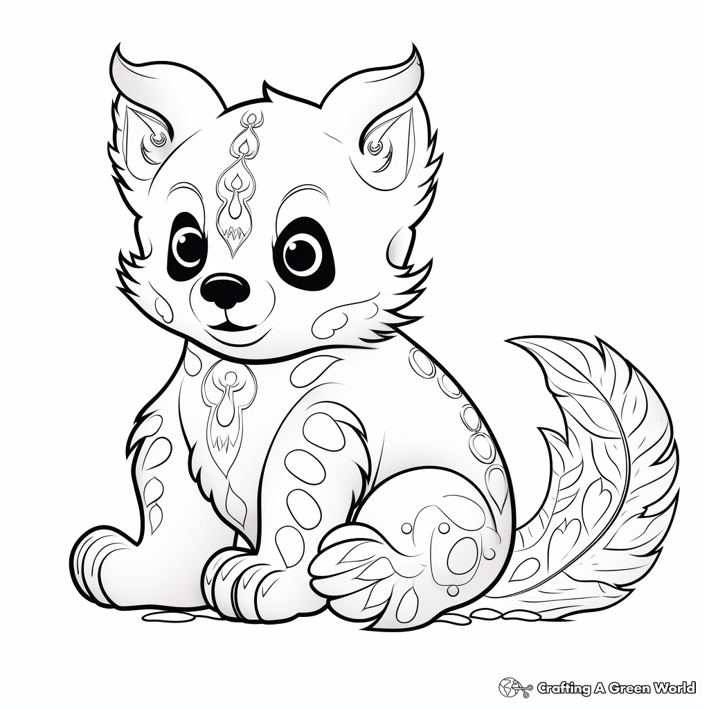 Abstract Red Panda Coloring Pages for Artists 1