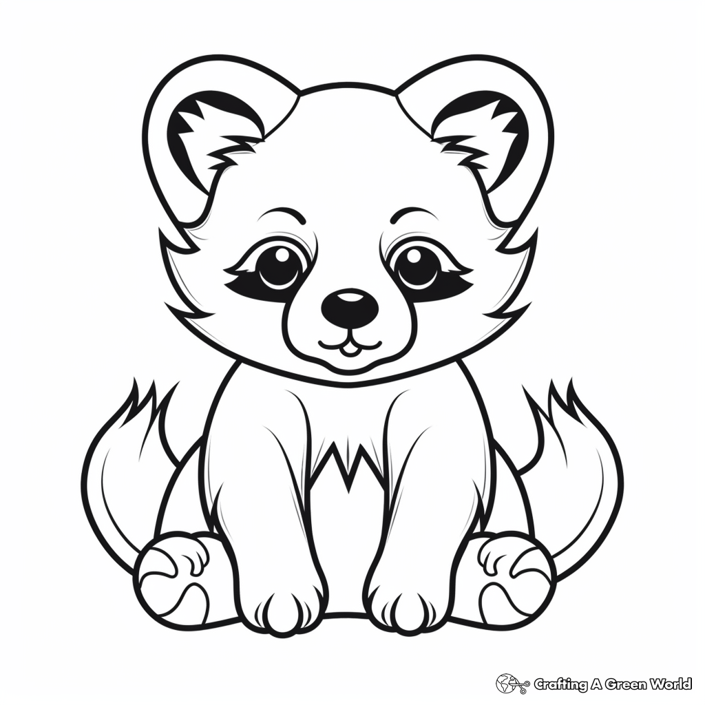 Abstract Red Panda Coloring Pages for Artists 3