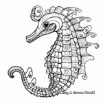 Abstract Seahorse Coloring Pages for Artists 1
