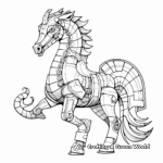 Abstract Seahorse Coloring Pages for Artists 3