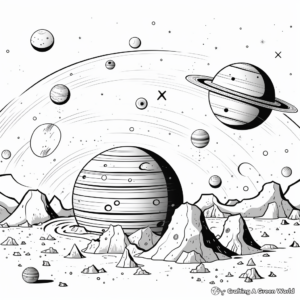 Abstract Solar System Coloring Pages for Artists 1