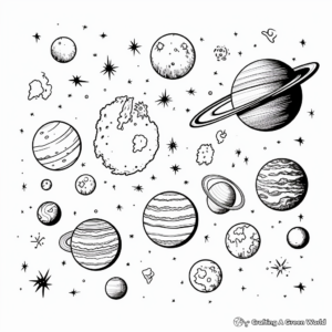 Abstract Solar System Coloring Pages for Artists 2