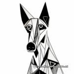 Abstract Stylized Doberman Coloring Pages for Art Lovers 1