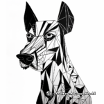 Abstract Stylized Doberman Coloring Pages for Art Lovers 3