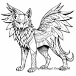 Abstract Winged Wolf Coloring Pages for Artists 2