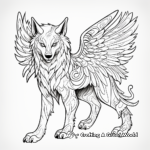 Abstract Winged Wolf Coloring Pages for Artists 3