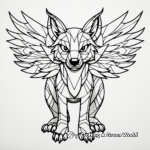 Abstract Winged Wolf Coloring Pages for Artists 4