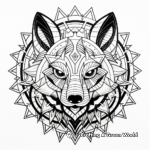 Abstract Wolf Mandala Art Coloring Pages 1