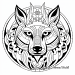 Abstract Wolf Mandala Art Coloring Pages 3