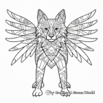 Abstract Wolf with Wings Coloring Pages for Artists 1