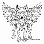 Abstract Wolf with Wings Coloring Pages for Artists 2