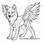Abstract Wolf with Wings Coloring Pages for Artists 4