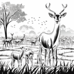 Abundance of Gazelles: Herd Scene Coloring Pages 1