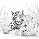 Action-Filled Clouded Leopard Hunting Scene Coloring Pages 1