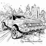 Action-Filled Demolition Derby Car Coloring Pages 1
