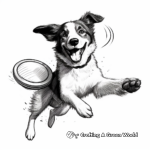 Action-Packed Border Collie Catching Frisbee Coloring Pages 2