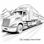 Action-Packed Car Carrier Semi Truck Trailer Coloring Pages 4