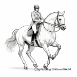 Action-Packed Dressage Horse Coloring Pages 1