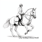 Action-Packed Dressage Horse Coloring Pages 4