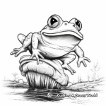 Action-packed Jumping Mushroom Frog Coloring Pages 1